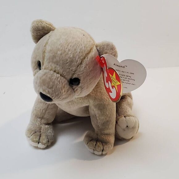 Ty Beanie Baby ALMOND Stuffed Animal Toy - Picture 4 of 5